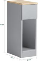 Auxiliares para Salón Mesilla de Noche Estrecha para Dormitorio con 1 Cajón y 1 Compartimento Abierto Blanco y Madera 20 x 35 x 60 cm FBT111-WNx2 ES - details 39
