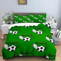 Juego de Cubierta de Edredón de Fútbol Tamaño King Simple en Negro y Blanco Cubierta de Cojín Deportiva 3D para Niños y Niñas Juego de Ropa de Cama de Poliéster - details 16