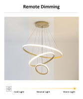 LEFAN-Lámpara de araña tricolor para comedor, iluminación LED para el hogar, diseño moderno, decoración de dormitorio, luz tenue - details 2