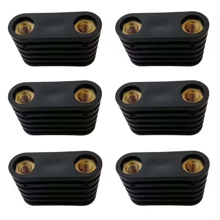 Recambio de correa para el pie de la tabla de surf, accesorio de plástico negro con 2 agujeros, 6 piezas - 1