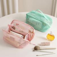 Bolsa de cosméticos de malla de Color sólido, organizador de cosméticos transparente y ligero, bolsa de almacenamiento de artículos de tocador de mano para teléfonos móviles - details 6