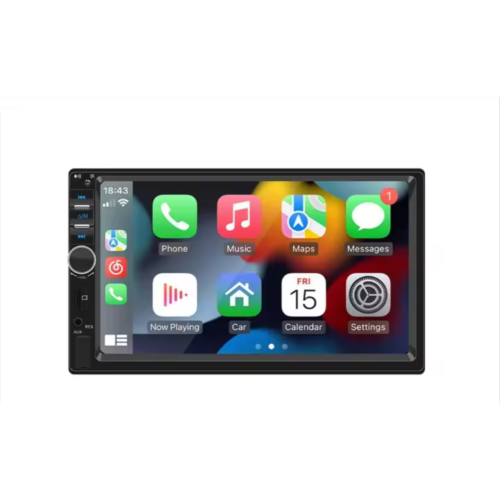 Radio Estéreo Para Coche Con Mirror Link, 7 Pulgadas, Doble Din, CarPlay, Android, Bluetooth, FM, Cámara De Marcha Atrás - 1