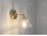 IWHD-Lámpara de pared de latón de estilo nórdico, luz creativa para espejo de baño, lectura de cabecera, candelabro de pared LED de cristal de cobre pequeño - details 24