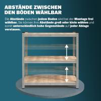 Estanterías metálicas de almacenamiento 160x90x40cm 700kg 4 estantes MDF organizador taller - details 5