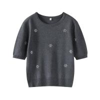 Conjuntos de punto de diamantes OUWU, suéter de cuello redondo y falda plisada para mujer, ropa interior de moda de 3 piezas - details 3