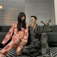 Pijama de Par de Verano-Otoño Cómodo y Suelto para Hombres y Mujeres Viste a La Moda fuera del Hogar - details 4
