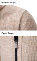 Autumn And Winter New Jersey Men's Casual Sports Coat Solid Color Stand Collar Wweater Grab Fleece Warm Zipper Cardigan - details 28