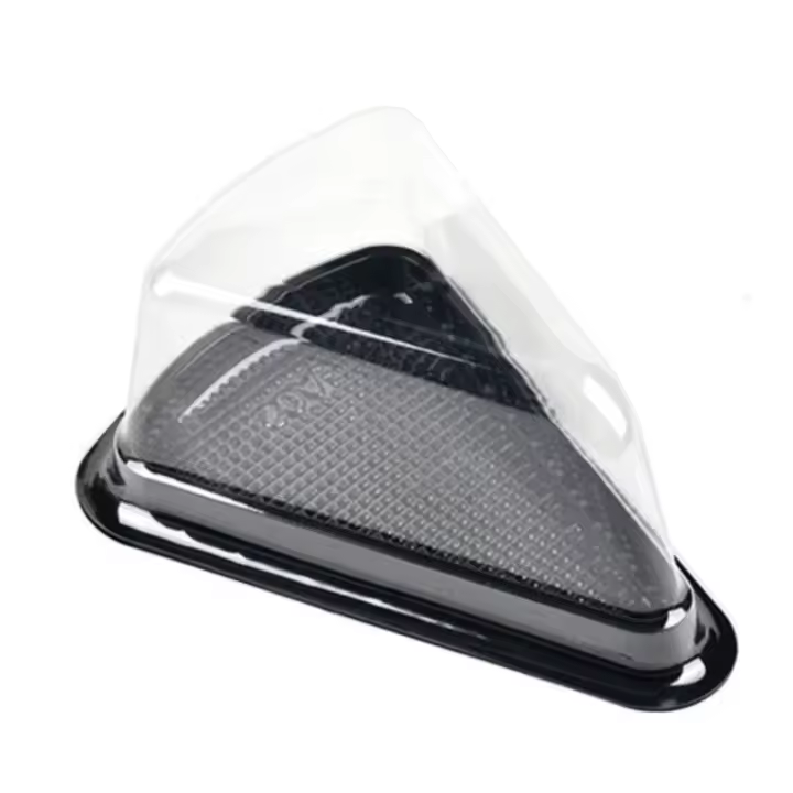 Cajas de plástico duradero para rebanadas de pastel, caja desechable con tapa transparente para tartas de queso, contenedores triangulares para postres, fiesta de boda, 50 Uds., 6/8 - 1