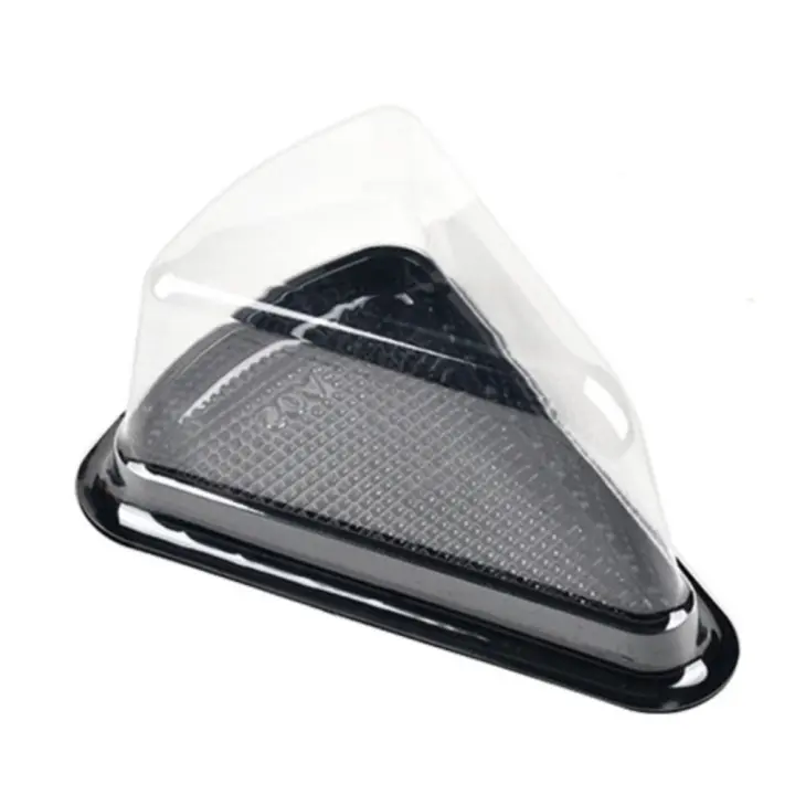 Cajas de plástico duradero para rebanadas de pastel, caja desechable con tapa transparente para tartas de queso, contenedores triangulares para postres, fiesta de boda, 50 Uds., 6/8 - 1