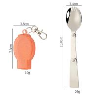 Cucharas pequeñas ligeras de bolsillo de acero inoxidable plegables VIE para exteriores, tenedores, herramientas de picnic para acampar, villas - details 17