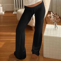 Pantalones femeninos a rayas pierna ancha cintura elástica pantalones de mujer tejidos bajos nuevos en tendencias 2025 ropa - details 16