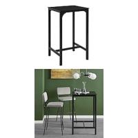 Conjunto de mesa alta de bar y 2 taburetes con respaldo, mesa de comedor de estilo industrial ES - details 28