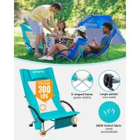 Sillas Plegables Playa con Respaldo Alto con Reposacabezas Silla Plegable Camping Respaldo Reclinable para Playa Cian - details 5
