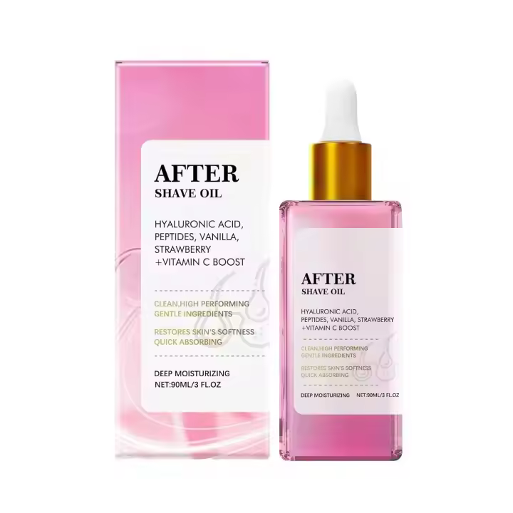 Aceite para después del afeitado con sabor a fresa y vainilla, aceite para después del afeitado de sabor suave, aceite perfumado para después del afeitado, para mujeres, para una piel suave, para prevenir los pelos encarnados y la sequedad - 1