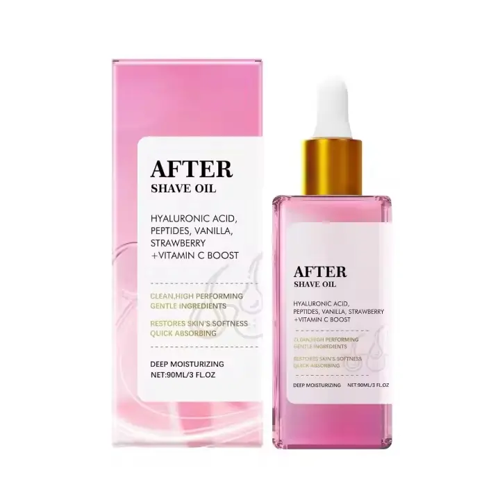 Aceite para después del afeitado con sabor a fresa y vainilla, aceite para después del afeitado de sabor suave, aceite perfumado para después del afeitado, para mujeres, para una piel suave, para prevenir los pelos encarnados y la sequedad - 1