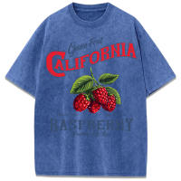 Camisetas lavadas con estampado de California Raspberry Journey Of Love, camiseta informal de algodón para mujer, Tops de verano Y2K, ropa holgada con cuello redondo - details 9