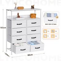 Cómoda con 6 cajones de tela, cómoda de dormitorio blanca, mueble de almacenamiento, muebles de dormitorio, cómoda para cocina, oficina, pasillo, mueble de TV con cajones - details 31