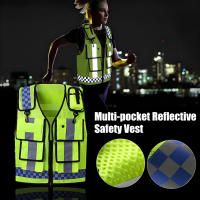 Chaleco Reflectante de Malla Vestido de Seguridad Nocturna para Ciclismo con Múltiples Bolsillos - details 1