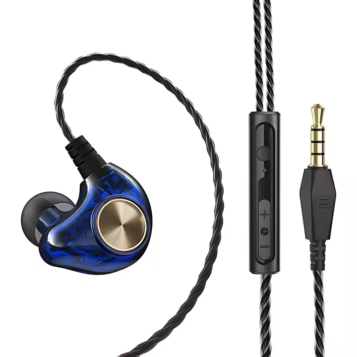 Auriculares con cable de graves pesados ​​HIFI, auriculares intrauditivos AUX de 3,5mm para videojuegos, auriculares de música dinámica, auriculares estéreo con cancelación de ruido y micrófono - 1
