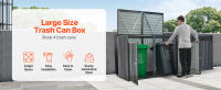 SucceBuy Almacenamiento de botes de basura, cobertizo para exteriores de 4 x 52,79 galones, gabinete impermeable con cerradura de acero galvanizado para uso en jardín, patio trasero - details 0