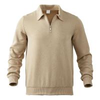 24 polos informales sueltos de manga larga con cuellos y cremalleras, adecuados para la moda masculina transfronteriza en otoño - details 29