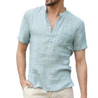 Camisas de lino con botones para hombre, camisa informal de manga corta para playa, hawaiana, para vacaciones, talla S-5XL - details 9