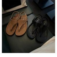 Sandalias de mujer de estilo romano con nicho de fondo plano de vacaciones con punta retro en espiga de temperamento minimalista - details 27