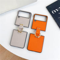 Funda de cuero PU con tapa para Samsung Z, carcasa de teléfono a prueba de golpes con hebilla de anillo Retro para Samsung Galaxy Z Flip 3 - details 1