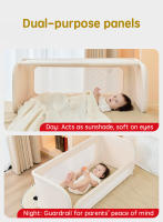 PANGDUBE Barrera de seguridad para cama de bebé, cama multifuncional para bebé en la cama con bolsa de almacenamiento y cuerda de fijación, barandilla para cama de niño - details 2