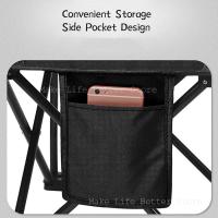 Silla de pesca portátil pequeña para acampar al aire libre, respaldo con reposapiés, silla de playa plegable para senderismo - details 7