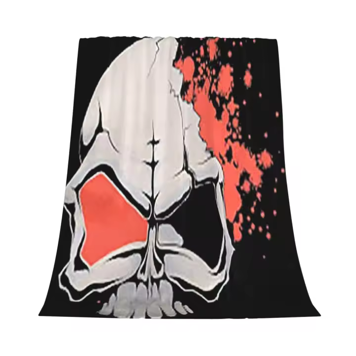Manta de franela con calavera para decoración de dormitorio y ropa de cama - 1