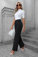 Pantalones elegantes de cintura alta para mujer, comodidad y estilo en primavera y otoño. - details 1