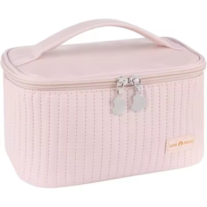 Bolsa de Maquillaje Rosa Organizador de Artículos de Tocador Portátil Multifuncional Impermeable - 1