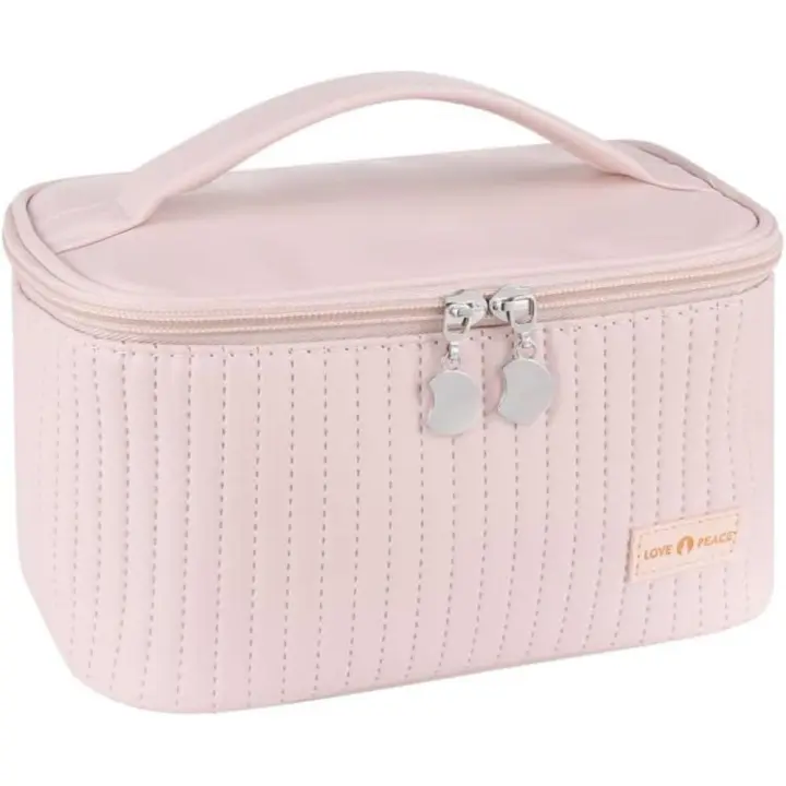 Bolsa de Maquillaje Rosa Organizador de Artículos de Tocador Portátil Multifuncional Impermeable - 1