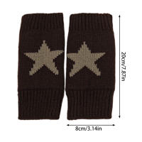 Guantes Térmicos de punto con diseño de estrella para mujer y hombre, manoplas informales de dedo abierto para conducir - details 3