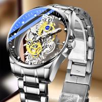 Reloj de pulsera de cuarzo automático para hombre, totalmente mecánico, doble cara, transparente, filtra con fondo - details 1