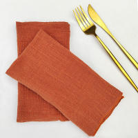 Juego de 6 servilletas de tela de costura de terracota, venta al por mayor de fábrica de algodón, servilletas de tela, toallas de mesa de gasa, decoración de boda, Pascua - details 29