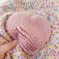 Ropa para niños primavera otoño moda para niñas suéter de punto grueso Top de color de amor tridimensional para niños - details 3