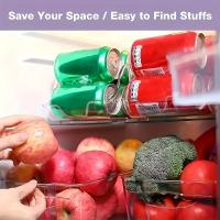 1 contenedor organizador de refrigerador de plástico transparente: maximice el espacio de su refrigerador con esta solución de almacenamiento duradera y lavable a mano para alimentos enlatados, bebidas y más. - details 3