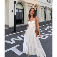 Vestidos europeos de verano y americanos, nueva moda, versátiles, decorativos, laminados, popelina, sin mangas, con tirantes - details 2