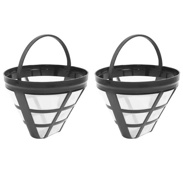 Filtro de cesta de cafetera reutilizable para filtros Ninja, se adapta a la mayoría de las máquinas de café por goteo de 8 a 12 tazas, n. ° 4, paquete de 2 - 1