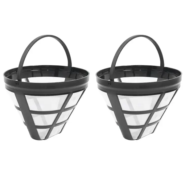 Filtro de cesta de cafetera reutilizable para filtros Ninja, se adapta a la mayoría de las máquinas de café por goteo de 8 a 12 tazas, n. ° 4, paquete de 2 - 1