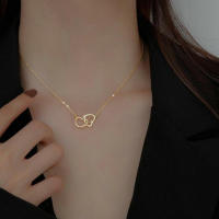 Collar de mujer de viajero de moda de lujo en forma de corazón de acero inoxidable Black King - details 5