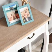 Mesa de Consola Retro Diseñada Mesa Auxiliar con 2 Cajones para Sala de Estar Dormitorio Blanco - details 7