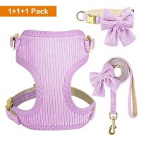 Set de 3 Arneses Transpirables para Perros Collar de Terciopelo Suave con Correa - details 32