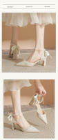 Diseño francés tacones altos verano nuevo tacón grueso solo zapatos no cansados ​​pies hueco sandalias mujeres - details 7