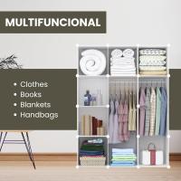 Armario Modular Organizador de Ropa de 12 Módulos para Hogar Estante de Almacenamiento para Dormitorio Negro - details 13