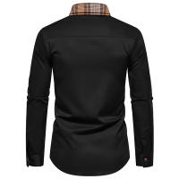 Camisa de Hombre con Diseño a Cuadros y Contraste Camisa Casual de Manga Larga para Trabajo y Negocios Camisa Formal para Boda y Uso Diario Material Exterior de Poliéster - details 9