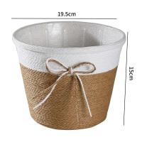 Flor fresca con cuerda de papel, tejido pequeño en el césped, cesta decorativa, cubierta interior ETA, contenedor de plantas - details 7