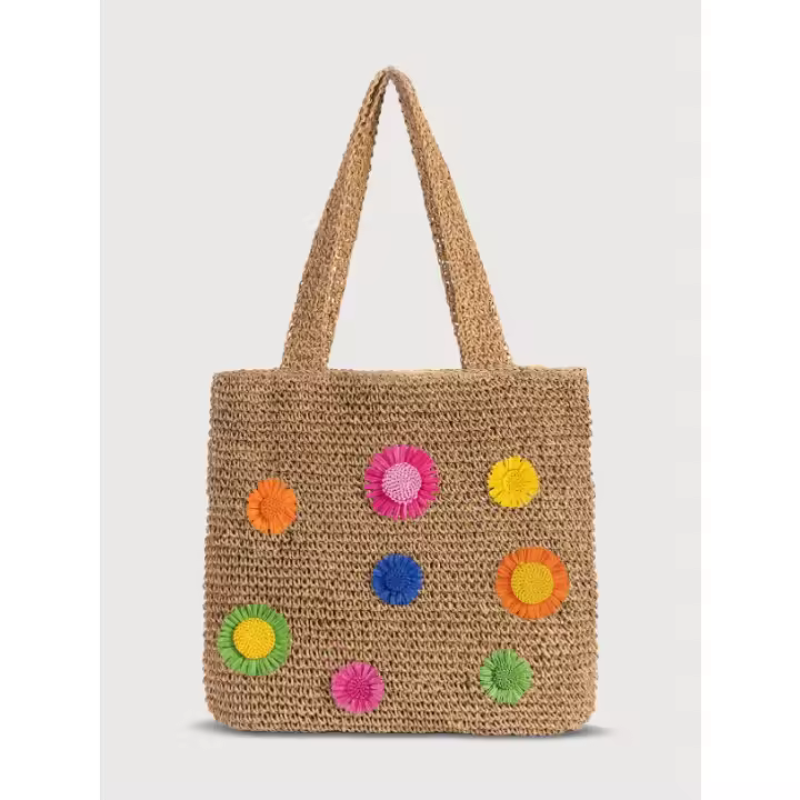 2025 nuevo bolso de paja borla bolso de hombro papiro tejido bolso de mujer bolso de moda mochila de viaje regalo de vacaciones - 1